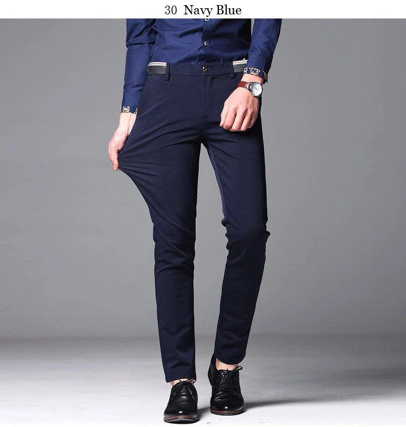 2020 Men's Suit Pants Elastic Straight Plus Size 28-40 Male Dress Pants Business Office Classic Formal Long Trousers Leisure