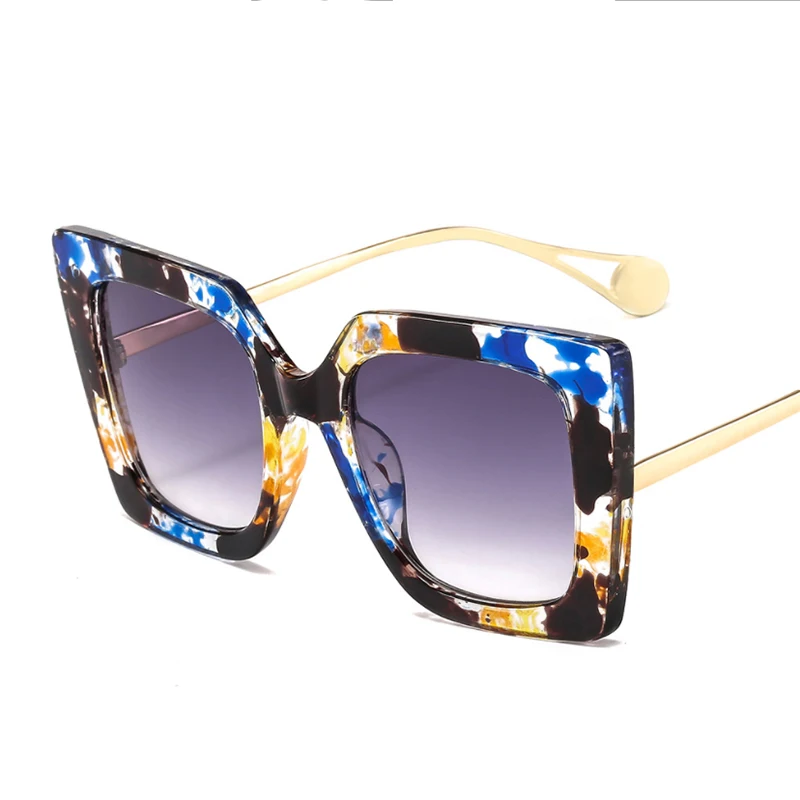 OVERSIZED SQUARE WOMANS UNISEX TRENTY VINTAGE METAL FRAME GRADIANT LENS hp??? 2023 Spring Summer Oversized Square Frame with Colord  main image 3