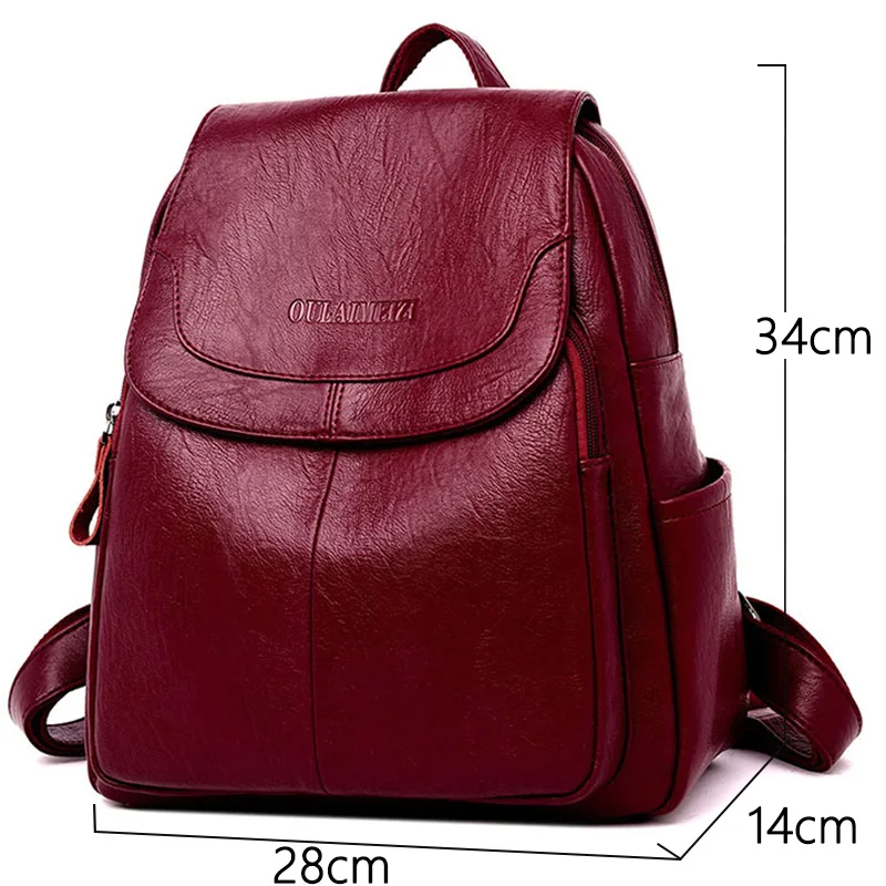 LANYIBAIGE Women Leather Backpacks Female Shoulder Bag Ladies Bagpack Vintage School Bags For Girls Travel Back Pack Sac A Dos