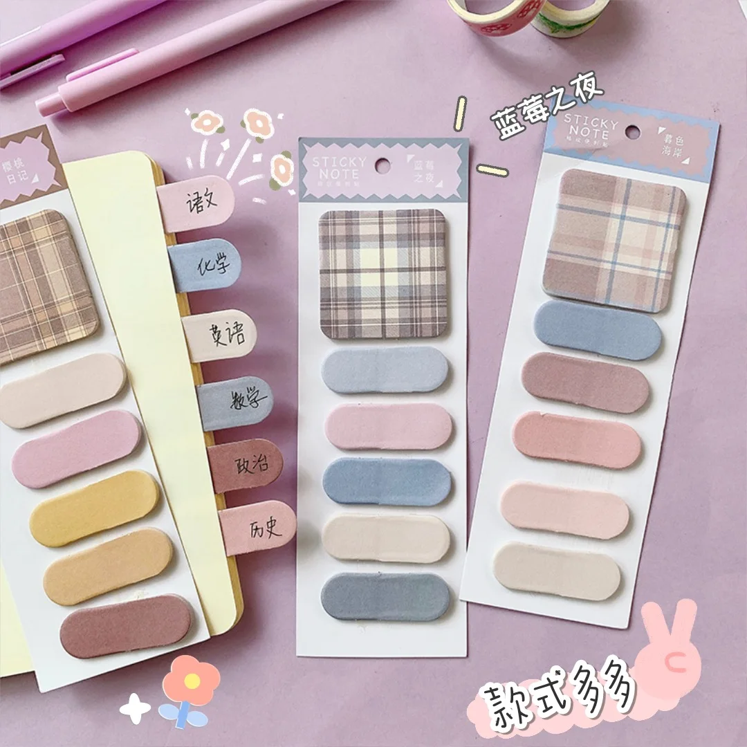 Multifunctional Checkered Memo Note Ins Girl Student N Times Paste Fresh Index Paste Hand Account Material Paper
