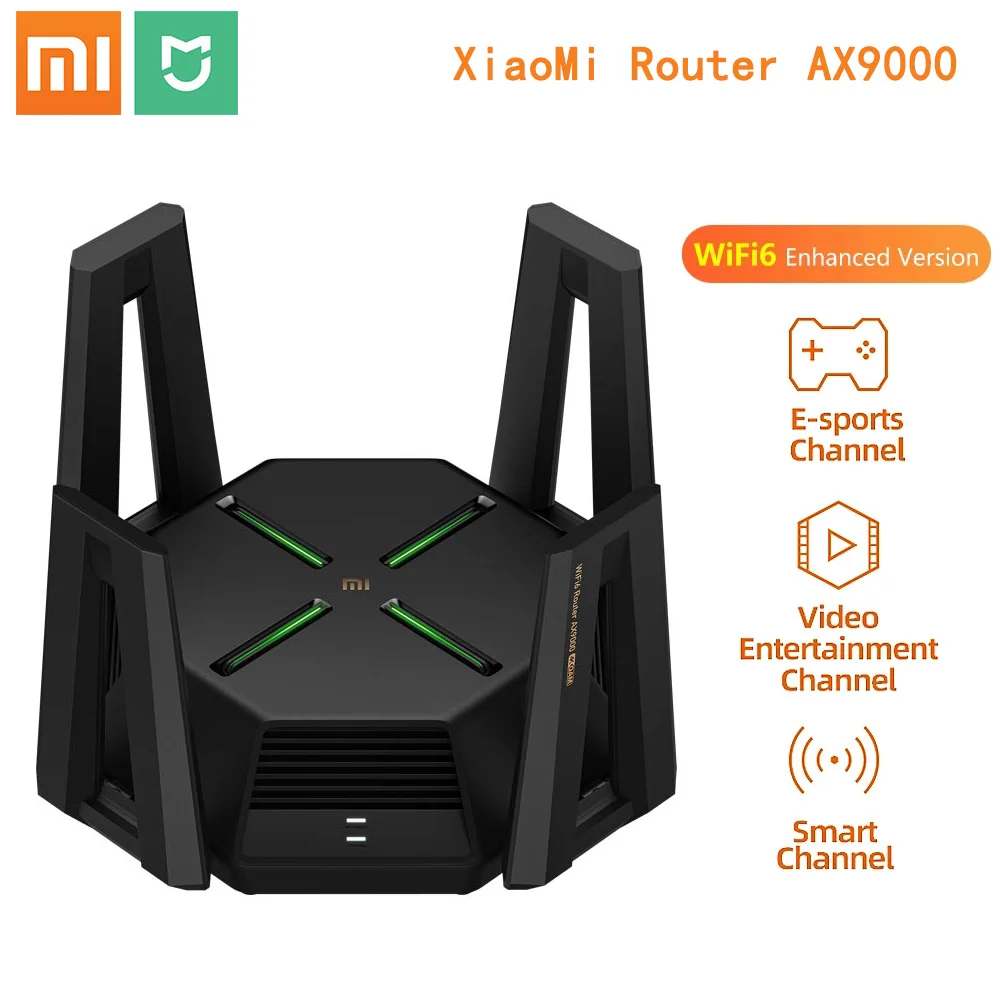 샤오미 Mijia AX9000 라우터 WiFi6 향상된 에디션 트라이 밴드 USB3.0 무선 메쉬 네트워크 게임 가속 리피터 12 안테나