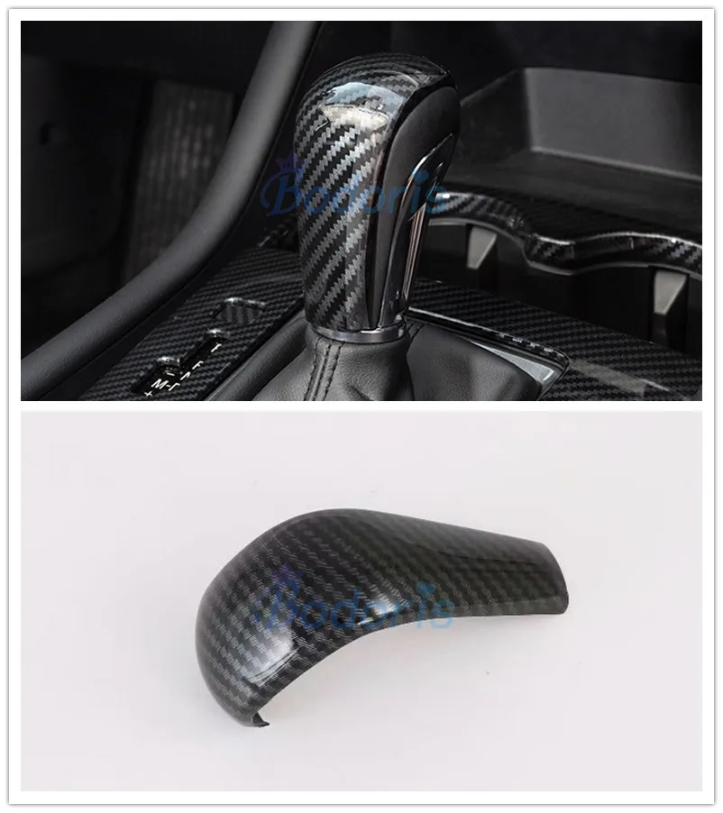 

For Mazda 3 M3 Axela 2020 Interior Carbon Fiber Look Gear Hand Shift Knob Head Cover Decal Sticker Panel Auto Car Accessories