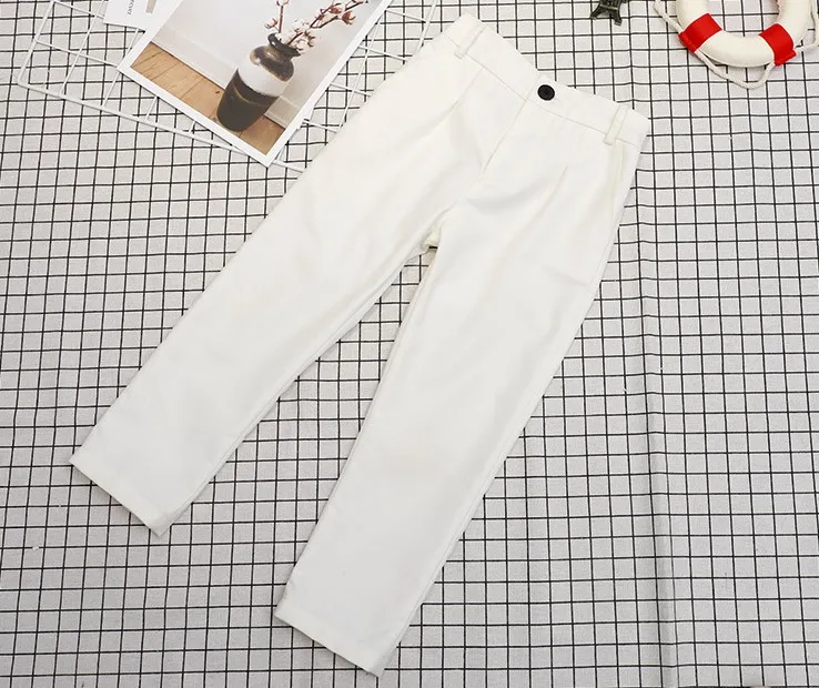 New 2021 Boys Wedding Pants Children Spring School Suit Pants Kids White Long Trousers for Teen Boys Kids Formal Party Trousers