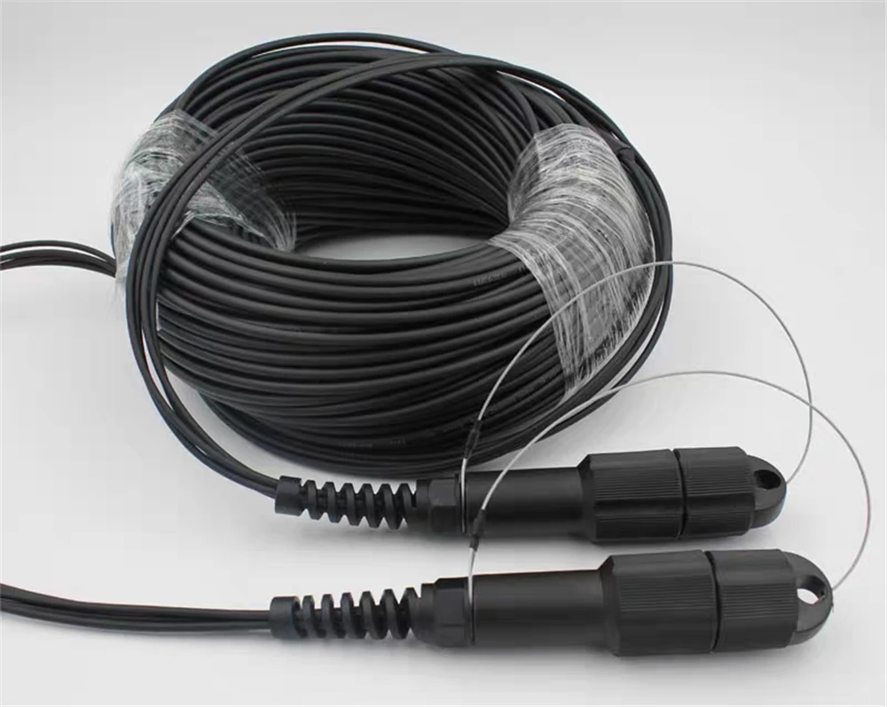 Cable de conexión blindado 4C, puente de fibra óptica impermeable para exteriores, 4 núcleos, TPU, LSZH, 150m, SM, 300m-200m, FTTHELINK