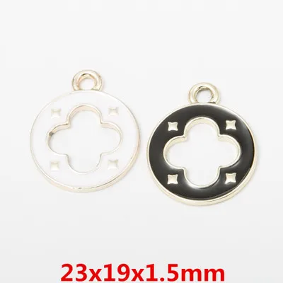 500pcs 23*19*1.5mm vintage gold drop oil zakka four-leaf clover pendant DIY jewelry accessories wholesale