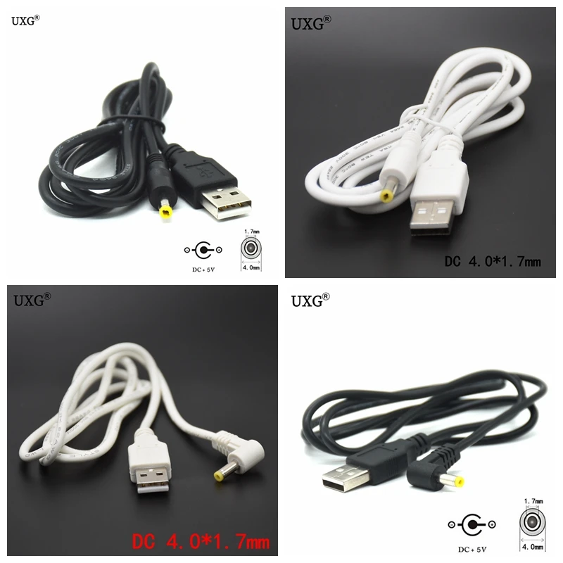 5V 2A DC 4.0mm X 1.7mm Power Plug USB Male To 4.0*1.7mm/DC 4017 Charger Power Cable Jack 4.0x1.7mm DC Plug 1M 2M