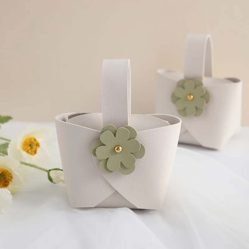 20 PCS Leather Small Flower Bag Can Be Portable Candy Box Creative Wedding Party Supplies Exquisite Small Gift Box