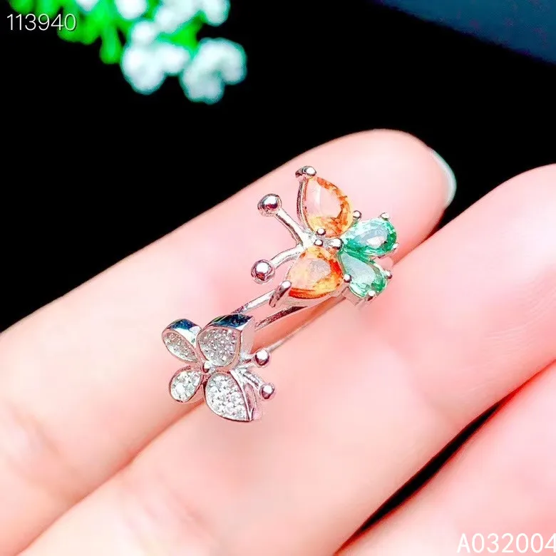 

KJJEAXCMY fine jewelry 925 sterling silver inlaid natural colored sapphire new Female ringWoman Girl Miss Support Detection