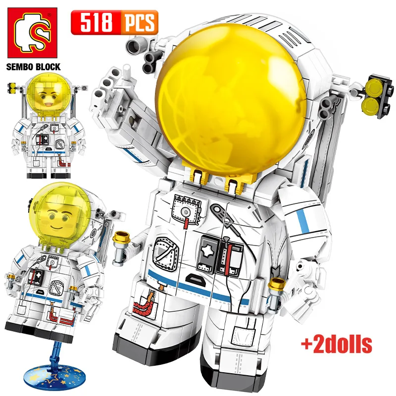 

SEMBO BLOCK Rockets Series Cute Astronaut 2 Figures Bricks City Aerospace Science Building Blocks Toys For Children