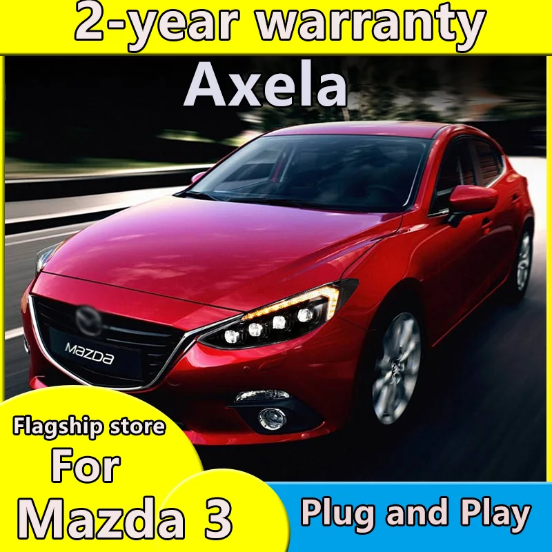 

1 Pair Car Left & Right Front Headlight for Mazda 3 M3 Axela 2014-2019 Headlights All LED DRL lamp for Mazda3 Car Accessories