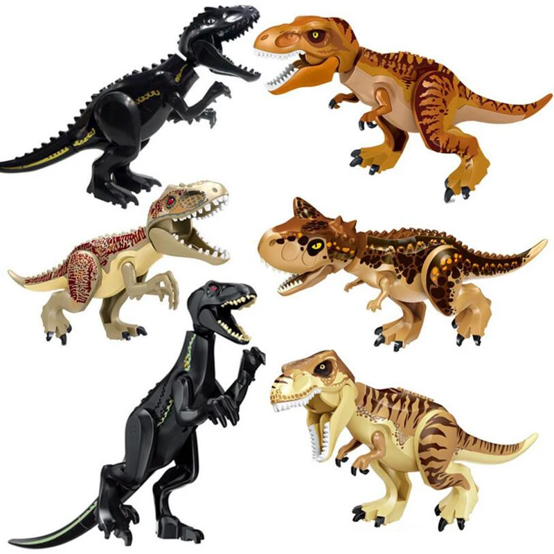 Jurassic World 2 Brutal Raptor Building Blocks Dinosaur Bricks Tyrannosaurus Indominus I-Rex Assemble Dino Kids Toys