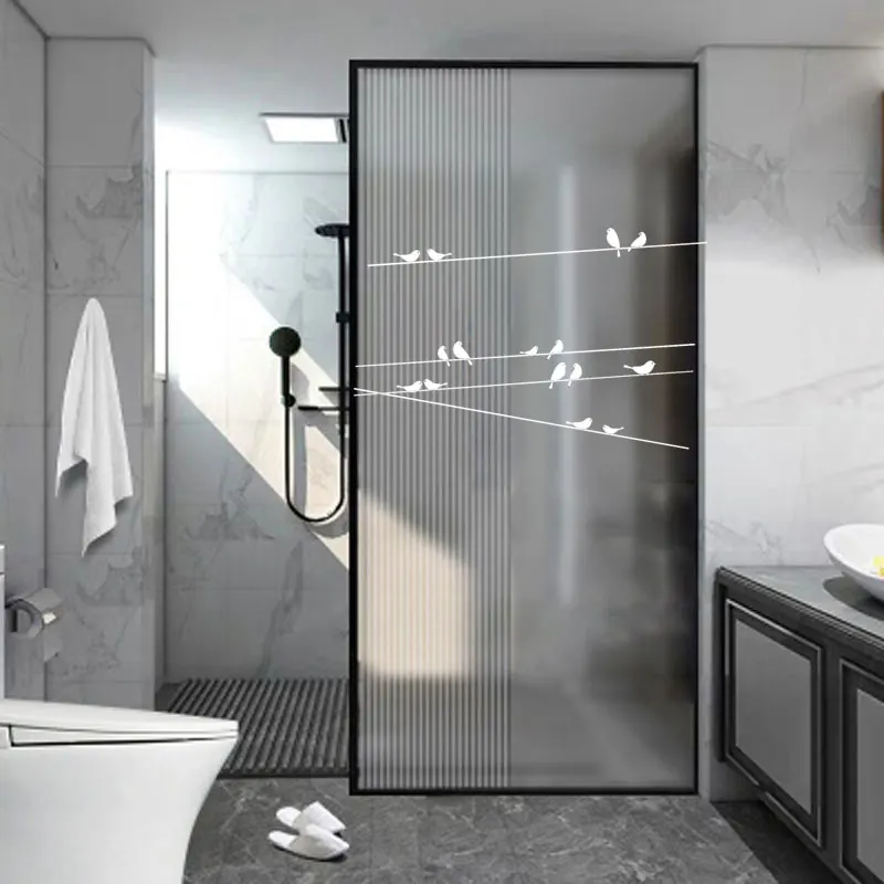 Wire Bird Wall Stickers Home Decor Waterpoof Self-adhesive Removable Wall Decor For Kitchen Bathroom Glass Door Vinyl Wallpaper