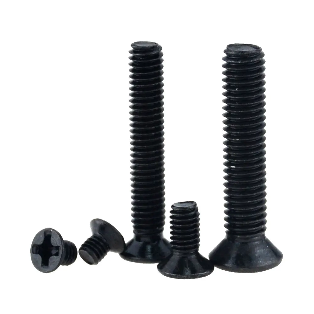 

50PCS M2*3 4 5 6 7 8 10 12 16 18 20 Black Carbon Steel Cross Phillips Flat Countersunk Head Screw Bolt M2x3 M2x10 M2x16 M2x20