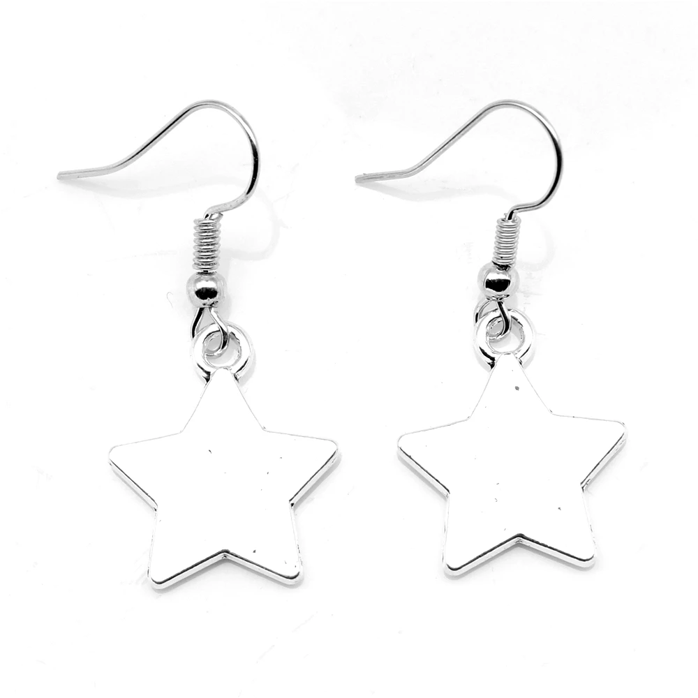 1 Pair 18X21mm Star Hanging Earrings Small Hoop Earrings Earrings Christmas Accessories Women