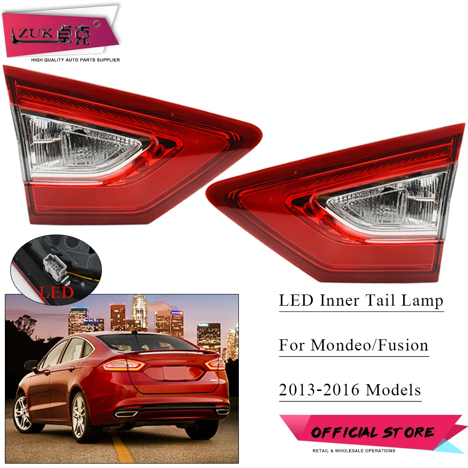 

ZUK AUTO CAR Inner Tail Lamp Tail Light Assy Stop Lamp LED For Ford FUSION MONDEO MK5 2013 2014 2015 2016 For High Configarution