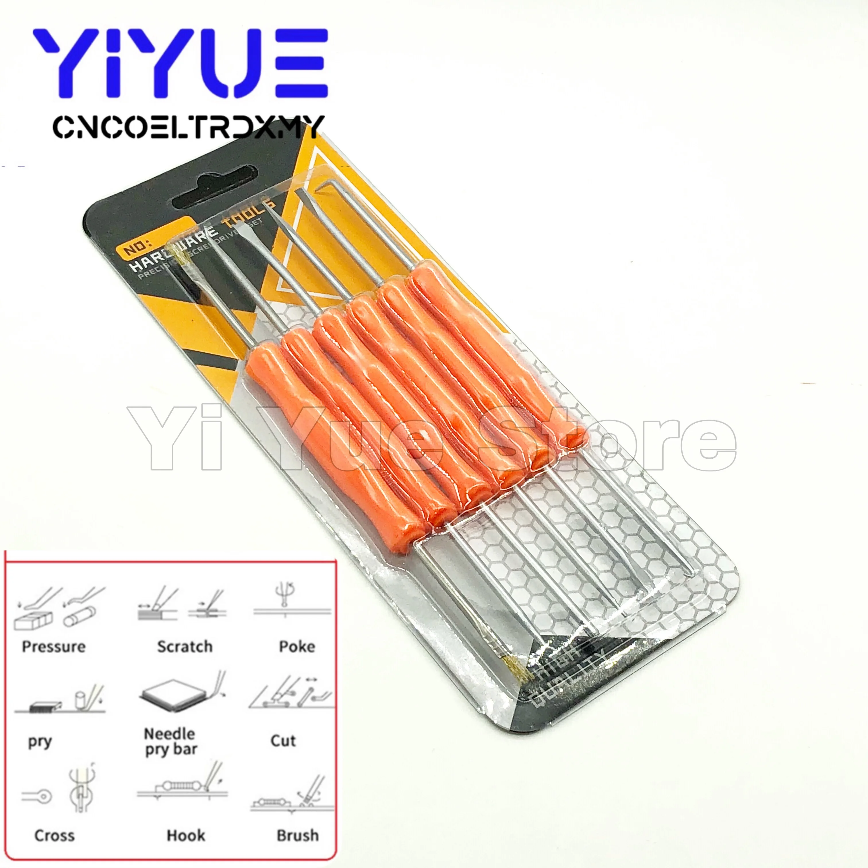 6pcs/lot Solder Assist precision Tool Set Electronic Components Welding Grinding PCB Cleaning Repair Tool