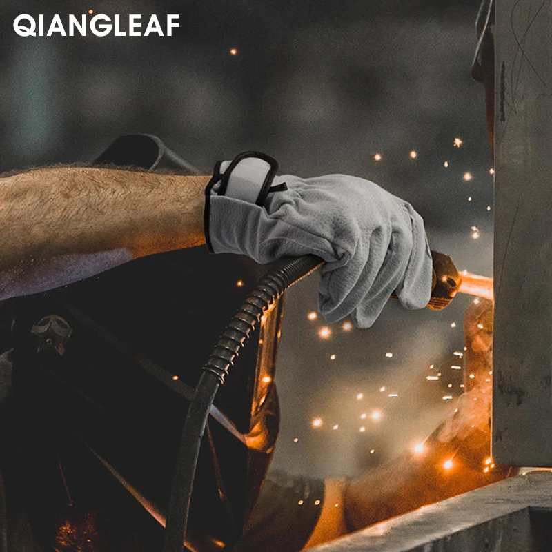 Qiangleaf-スプリットレザーの作業用手袋,作業用手袋,耐摩耗性,革製,トップブランド製品,321