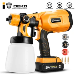 DEKO DKSG55K1 550W 220V 3-Nozzle Airbrush Paint Gun Easy to paint, clean, suitable for Beginners. Pistols