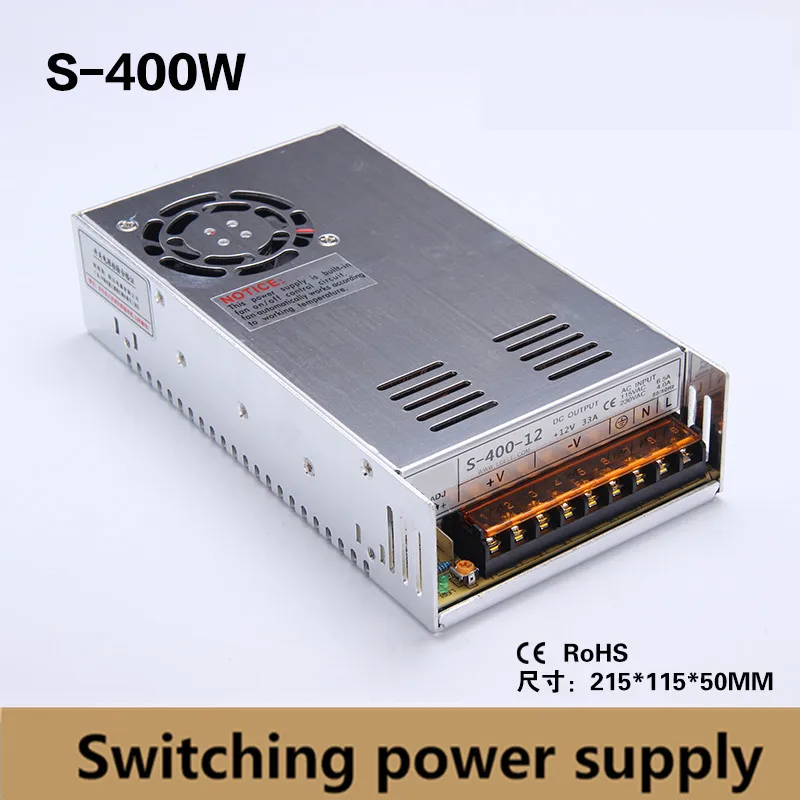 ZJIVNV 400 watt AC/DC switching power supply 400w switching industrial power adapter transformer 5V 12V 15V 24V 48V S-400