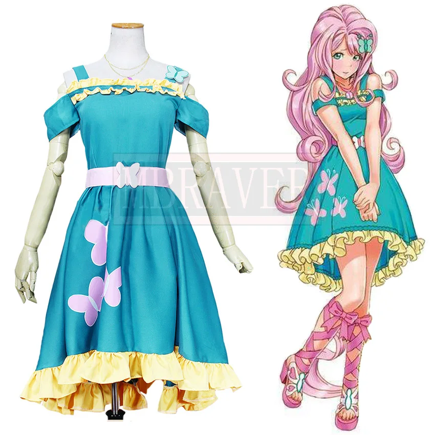 

Pony Fluttershy Human Princess Dress Cosplay Costume Custom Any Size