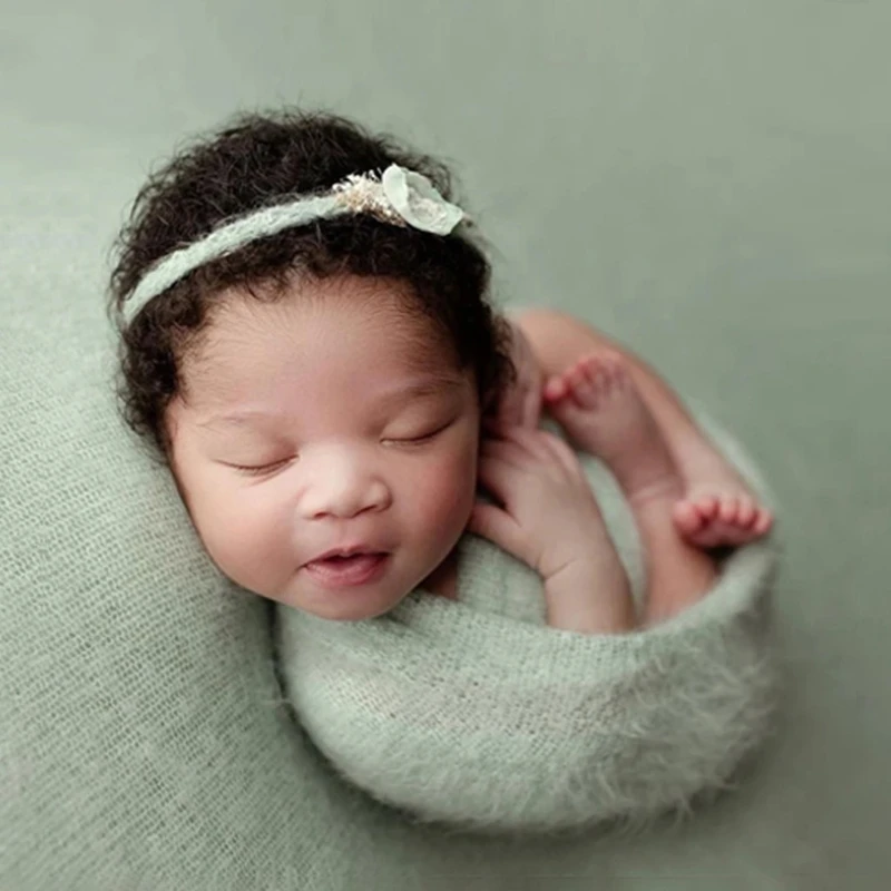 2021 New Newborn Photography Baby Mohair ricezione coperta neonati dormire Swaddle Wrap