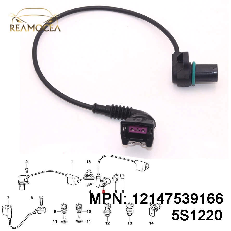 Reamocea 12147539166 Camshaft Position Sensor CSS1557 Fit For BMW X3 X5 E39 E3 E38 E53 540i 740i For Land Rover Range Rover
