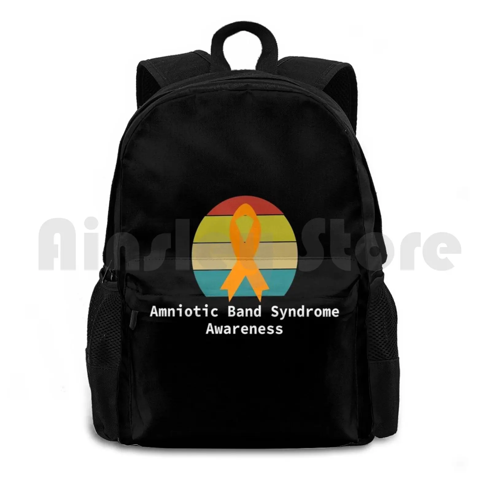 

Amniotic Band Awareness Vintage Orange Ribbon Outdoor Hiking Backpack Riding Climbing Sports Bag Amniotic Band Orange Ribbon