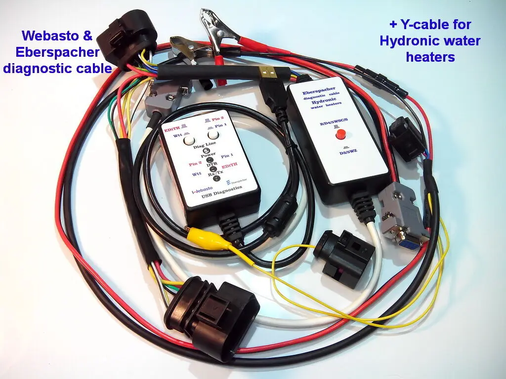 For Eberspacher and Webasto diagnostic cable + Y-cable for Hydronic water heaters