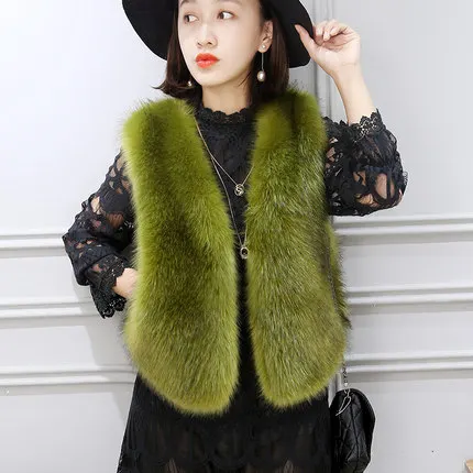 Top brand shipping New Free Faux Fox Fur Slim Vest  high quality