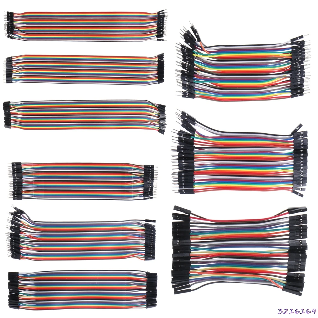 63HA 40Pcs Cables M-F/M-M/F-F Jumper Breadboard Wire Colorful GPIO Ribbon for DIY Kit