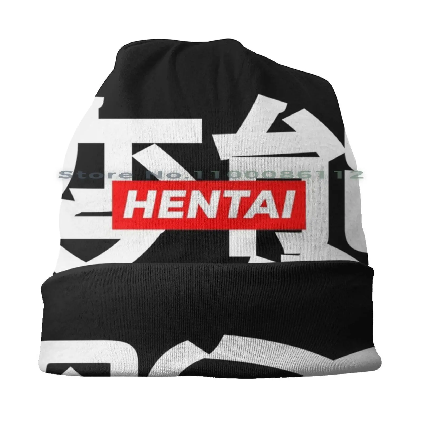 Hentai Beanies Knit Hat Hentai Anime Xxx Sex Kanji Japanese Manga Yamete Geek Nolife Nerd Goth Dark Logo Brimless Knitted Hat