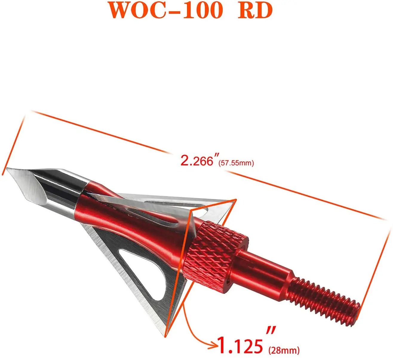 Wisdom Hunting Broadheads 100 Grains Fixed-Blades Bow-Hunting Arrow Tip Red 6PK+1 Broadhead Box