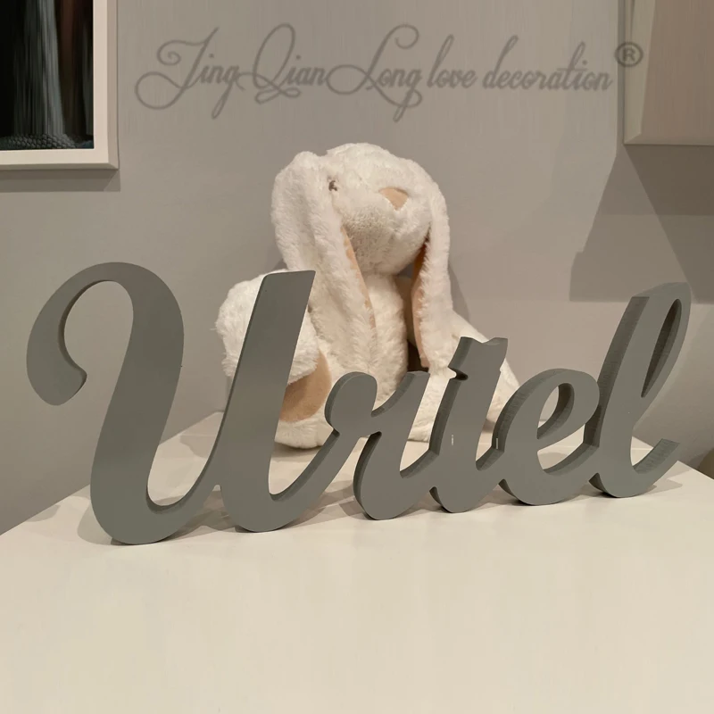 Letrero de letras de pie de madera hecho a medida, MDF crudo personalizado, boda, nombres articulados grandes