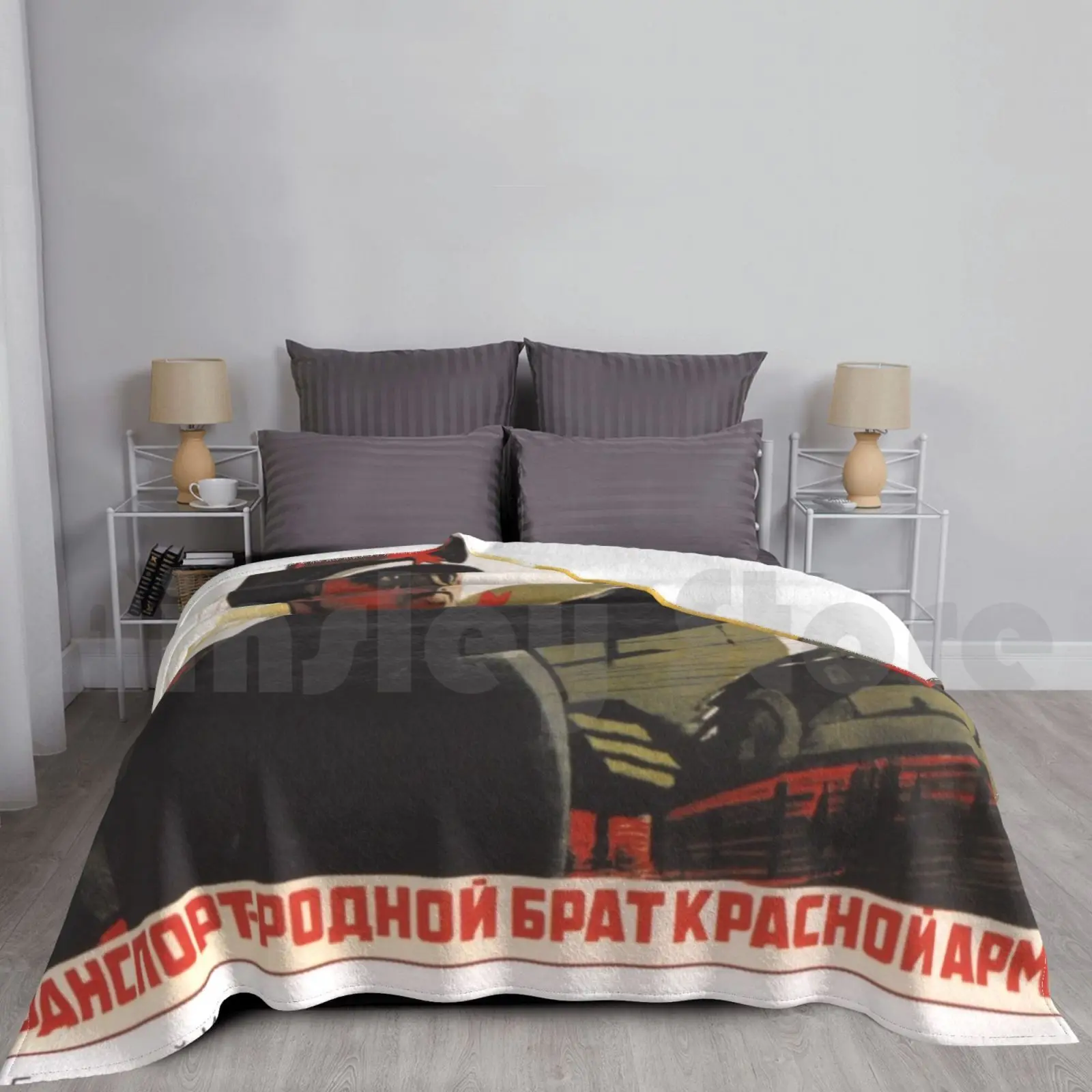 Soviet Poster Propaganda Ussr Army Blanket For Sofa Bed Travel Soviet Propaganda Ussr Stalin Lenin Marx