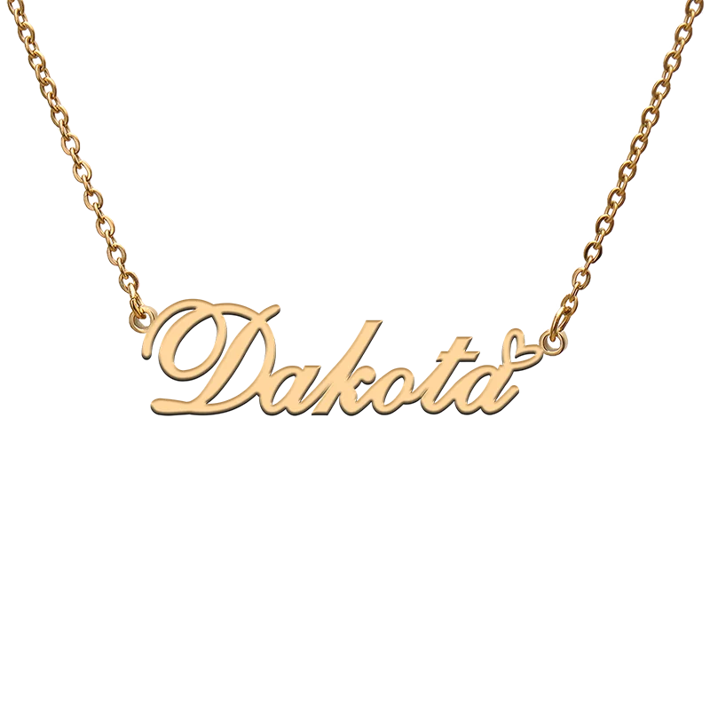 

God with Love Heart Personalized Character Necklace with Name Dakota for Best Friend Jewelry Gift