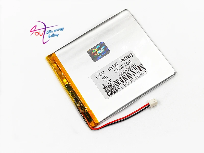 XHR-2P 2.54 3.7V 6000MAH 3595100 ليثيوم بوليمر بطارية احتياطية امدادات الطاقة 3493100 المحمول السمعية والبصرية GPS LED أضواء
