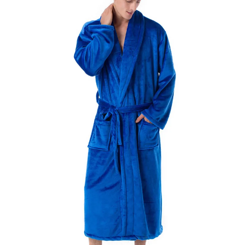 Spring Winter Men Bathrobe 9XL 8XL 7XL 6XL Bust 140cm Warm Plus Size Sleepwear Pajama