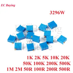 10Pcs/5pcs 3296W 1K 2K 5K 10K 20K 50K 100K 200K 500K 100R 200R 500R ohm Trimmer Potentiometer Variable Resistor Cermet Trimpot