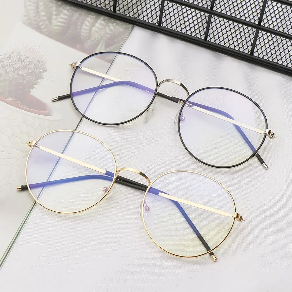 

Online Classes Computer Vintage Anti-Blue Light Eyeglasses Eyeglasses Protection Metal Glasses Ultra Light Frame