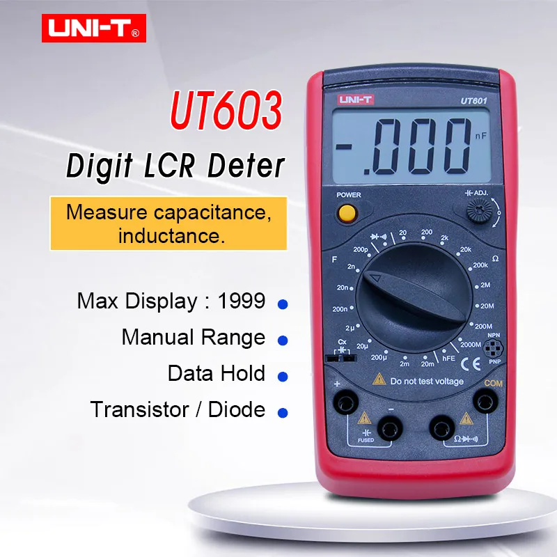 

UNI-T UT603 Modern Resistance Inductance Capacitance Meters Testers LCR Meter Capacitors Ohmmeter w/hFE Test