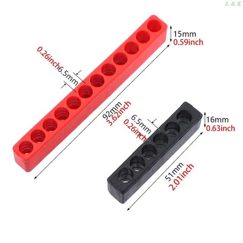 Cacciavite 6/12 Fori Hex Shank Bit Holder Testa di Plastica di Caso di Immagazzinaggio Strumento di Soft