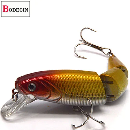 Multi Abschnitt Meer Bass Harte Angelköder 3D Augen 1PCS Wobbler Minnow Swimbait Gefälschte Harte Köder Künstliche Wobbler Karpfen Tackle