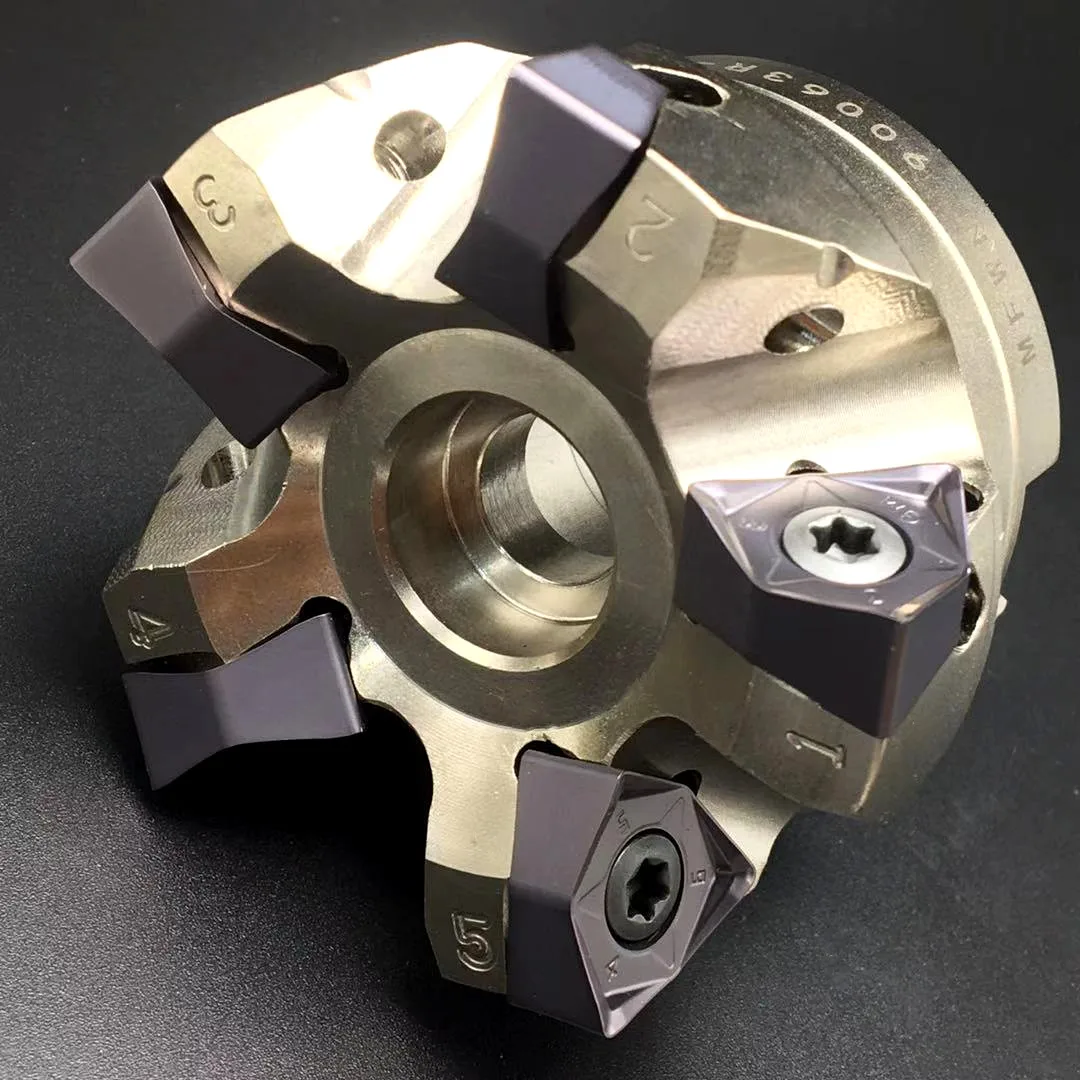 90 degree MFWN90100R MFWN90050R double-sided hexagonal plane heavy cutting milling cutter with WNMU080608 milling insert