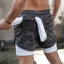 2024 pantaloncini da corsa mimetici da uomo 2 in 1 pantaloncini sportivi da Jogging Fitness Training Quick Dry Gym pantaloncini da uomo Sport palestre pantaloni corti