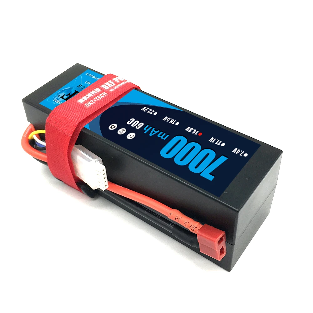 Dxf-lipoバッテリー7000mah,14.8v,60c/120c,deans/xt60/xt90/ec5/xt150用ハードケースソケット1/8 1/10,バギータギーrc,車,トラック,オフロード