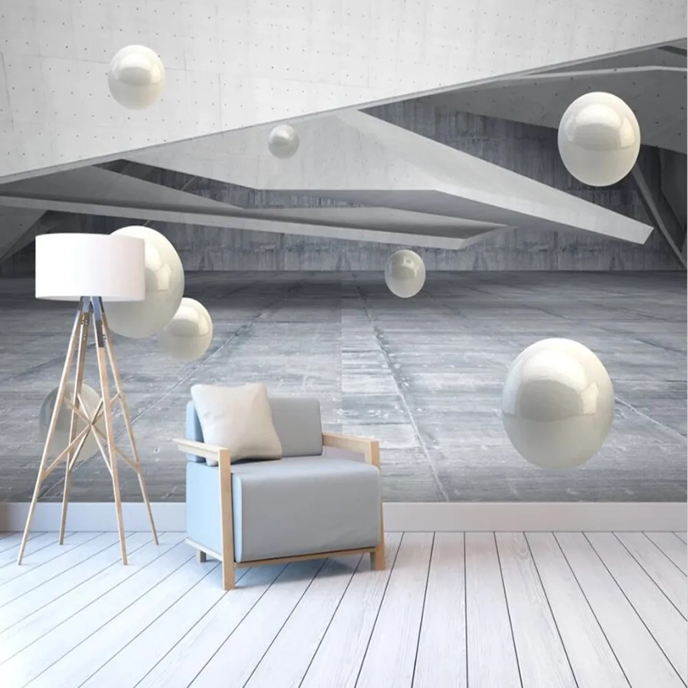 milofi custom 3D abstract three-dimensional line ball TV background wallpaper mural