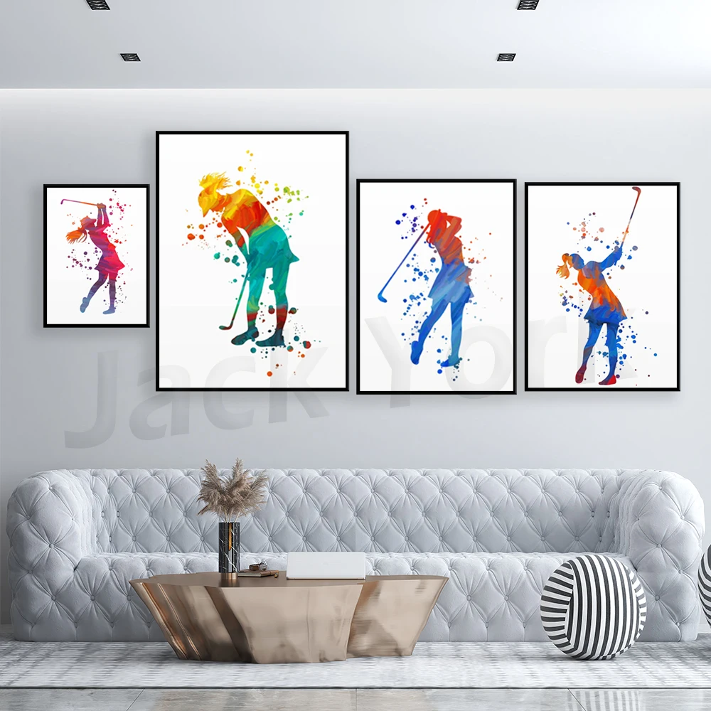 Golf woman print, Golf women gift, Golf decor for the home, Golf art download, Sport art prints, Golf lovers gift