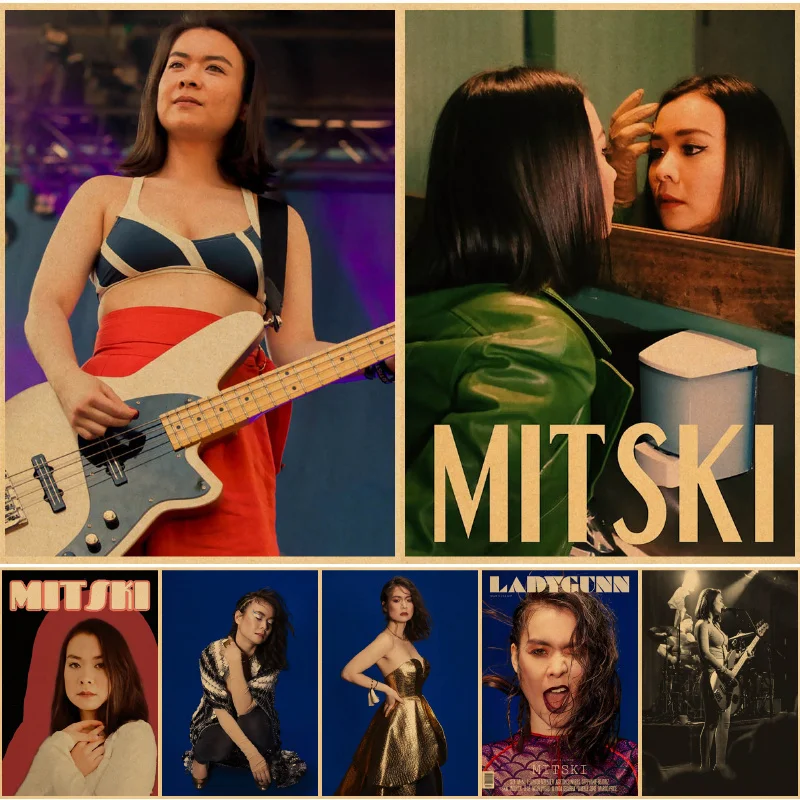 Hip Hop Mitski Poster Vintage Kraft Paper High Quality Home Room Cartoon Art Print Wall Sticker Decoration Painting