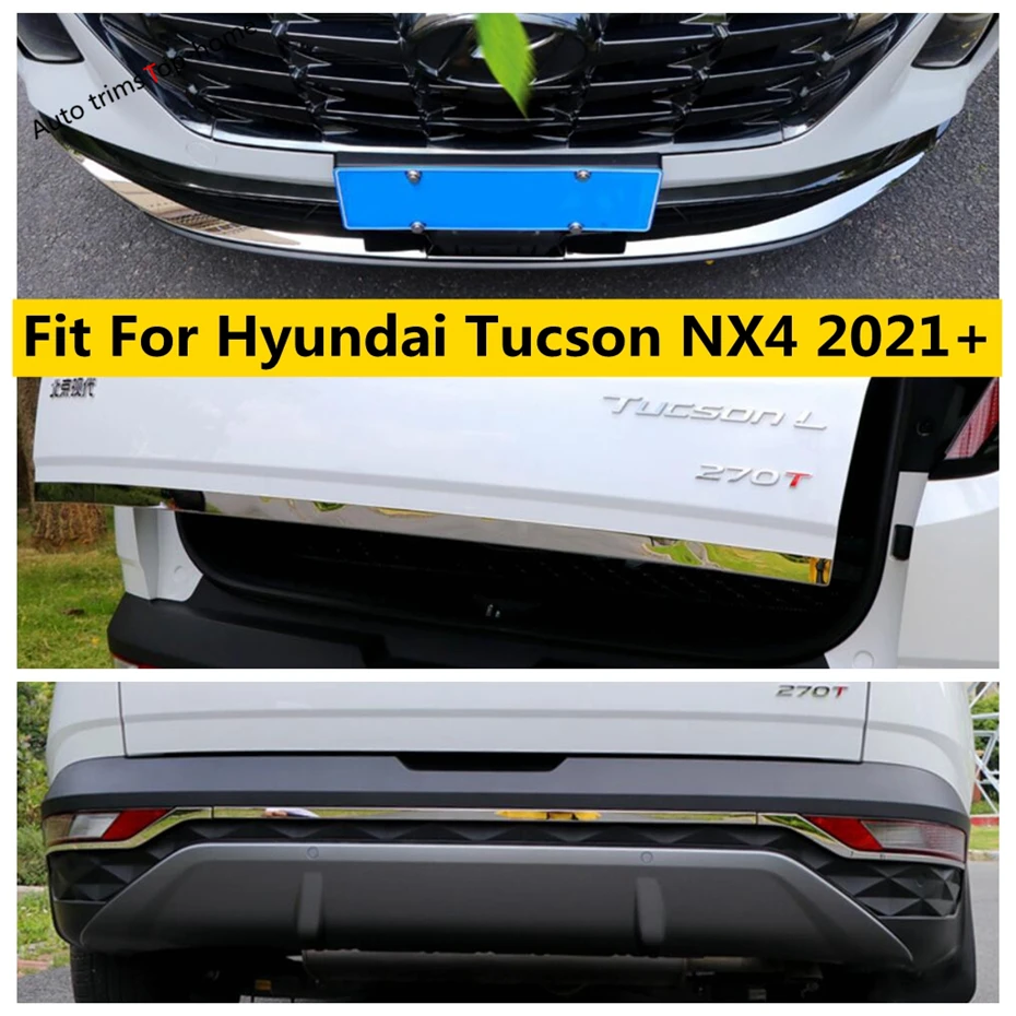 

Door Trunk Tailgate Strip Front Rear Bumper Bottom Decoral Strip Cover Trim Car Accessories For Hyundai Tucson NX4 2021 - 2023