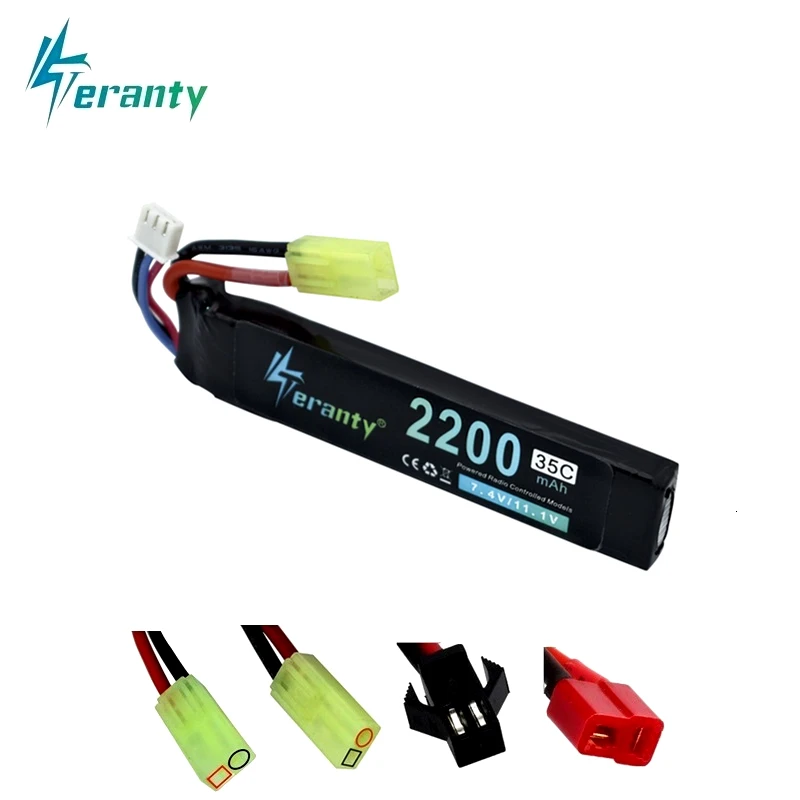 Tamiya 7.4v 2200mAh Lipo Battery for Water Gun 2S 7.4V battery for Mini Airsoft BB Air Pistol Electric Toys Guns Parts #101mm